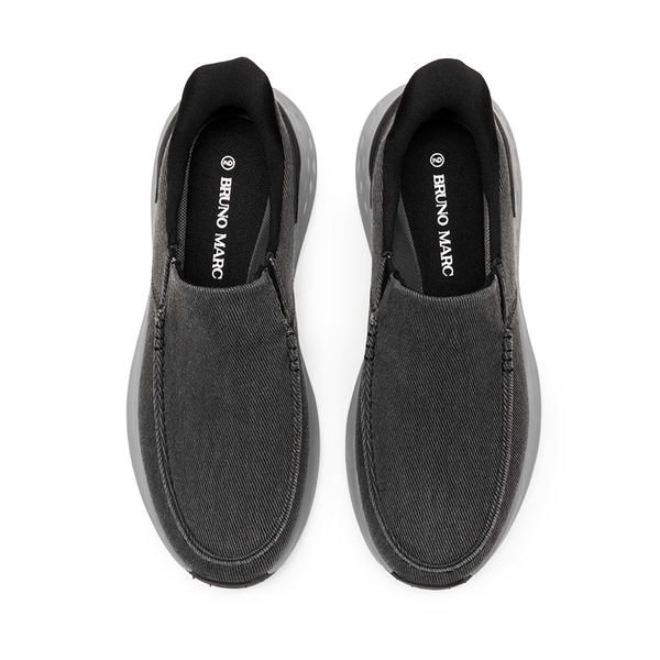 Men's Slip-On Canvas Walking Loafers - DARK GREY - 2